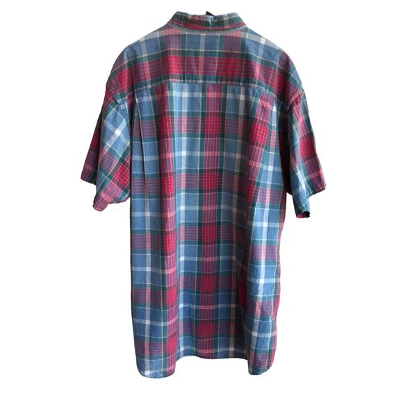 Cutter and Buck Mens Plaid Short Sleeve Button Down 2XLT - Picture 2 of 4